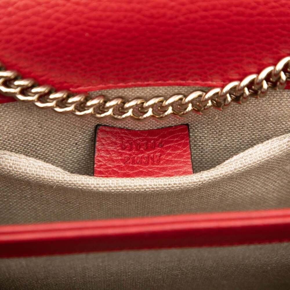GUCCI Authentic Red Leather Shoulder Bag - Picture 6 of 6